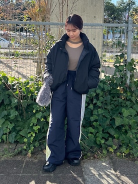 「アイテム（ダウンジャケット/コート）」を使った、土屋莉央さん（レディース・151cm・20代）の秋コーディネート