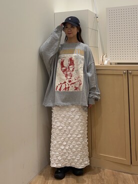 「アイテム（スウェット）」を使った、土屋莉央さん（レディース・151cm・20代）の秋コーディネート