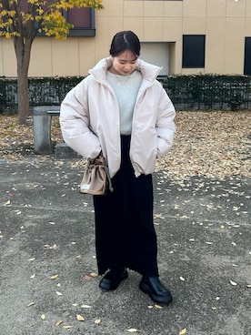 「アイテム（ダウンジャケット/コート）」を使った、土屋莉央さん（レディース・151cm・20代）の秋コーディネート