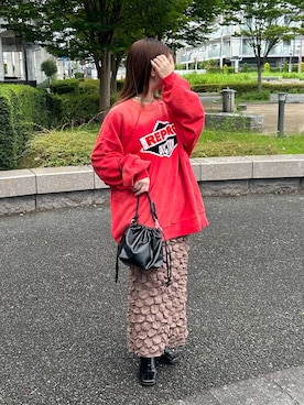 「アイテム（スウェット）」を使った、土屋莉央さん（レディース・151cm・20代）の秋コーディネート