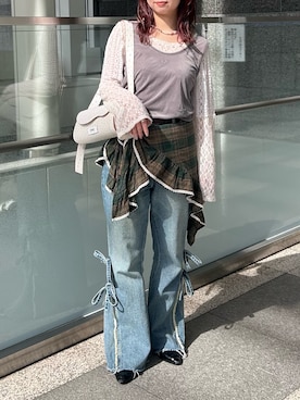 「アイテム（財布/小物）」を使った、土屋莉央さん（レディース・151cm）の夏コーディネート