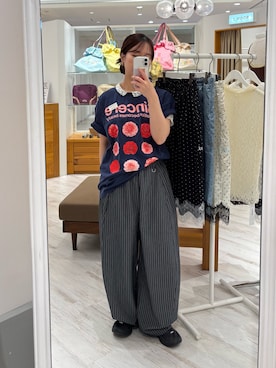 「CIAOPANIC（チャオパニック）のアイテム」を使った、土屋莉央さん（レディース・151cm）の夏コーディネート