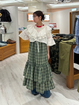 「アイテム（ワンピース）」を使った、土屋莉央さん（レディース・151cm・20代）の春コーディネート
