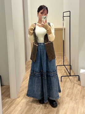 土屋莉央さん(レディース・151cm)の冬コーディネート