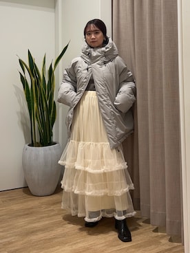 「アイテム（ダウンジャケット/コート）」を使った、土屋莉央さん（レディース・151cm・20代）の秋コーディネート