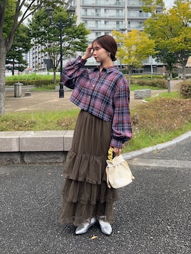 土屋莉央さん(レディース・151cm)の秋コーディネート