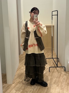 土屋莉央さん（レディース・151cm）の冬コーディネート