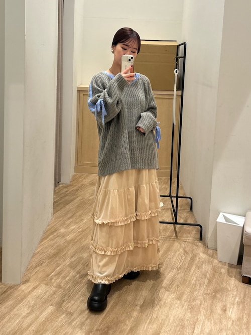 セール】【WEB限定】ベロアチュールティアードスカート（スカート