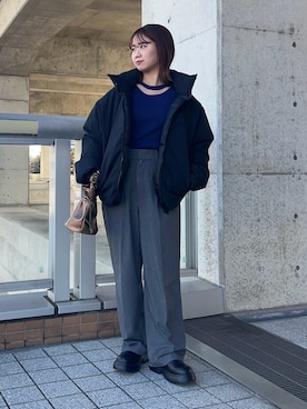 「アイテム（ダウンジャケット/コート）」を使った、土屋莉央さん（レディース・151cm・20代）の冬コーディネート