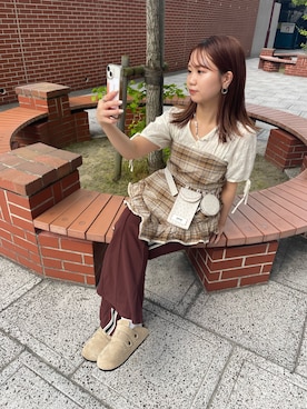 「アイテム（財布/小物）」を使った、土屋莉央さん（レディース・151cm）の夏コーディネート
