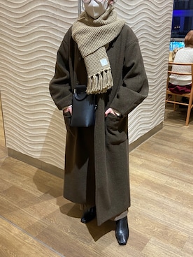 「Amiur（エミレ）のアイテム（その他アウター）」を使った、𝗆𝖺𝗂さん（レディース・158cm）の冬コーディネート