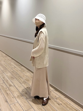 「モーメントプラス」｜「アイテム（帽子）」を使った、𝗆𝖺𝗂さん（レディース・158cm）の夏コーディネート