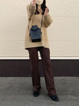 「eimy_ootd」｜𝗆𝖺𝗂さん（レディース・158cm）の冬コーディネート