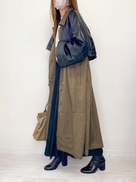 「ECRIRE（エクリール）のアイテム（ステンカラーコート）」を使った、nyaobuさん（レディース・164cm）の秋コーディネート