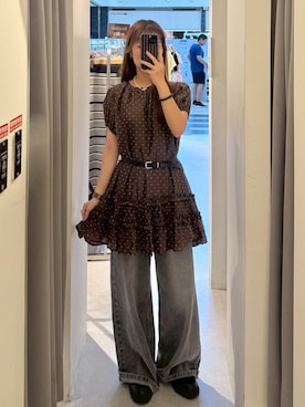 「QUEEN SHOP（クイーンショップ）の01087289（ワンピース、ブラウン系）」を使った、QUEEN SHOPさん（レディース・158cm）の秋コーディネート