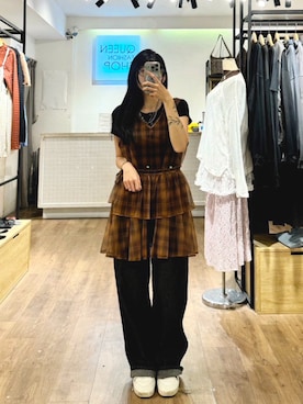 「QUEEN SHOP（クイーンショップ）のアイテム」を使った、QUEEN SHOPさん（レディース・156cm）の春コーディネート