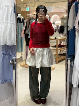 「QUEEN SHOP（クイーンショップ）の01099536（ベスト、レッド系）」を使った、QUEEN SHOPさん（レディース・158cm）の夏コーディネート