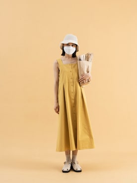 「yellow」｜「アイテム（ワンピース/ドレス）」を使った、QUEEN SHOPさん（レディース・160cm）の夏コーディネート