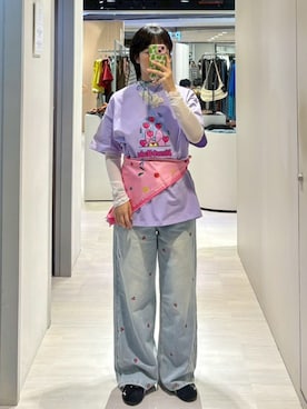 「QUEEN SHOP（クイーンショップ）の01099100（トップス、ホワイト系）」を使った、QUEEN SHOPさん（レディース・158cm）の夏コーディネート