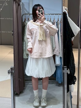 「QUEEN SHOP（クイーンショップ）の01025771（シャツ/ブラウス、ピンク系）」を使った、QUEEN SHOPさん（レディース・166cm）の夏コーディネート