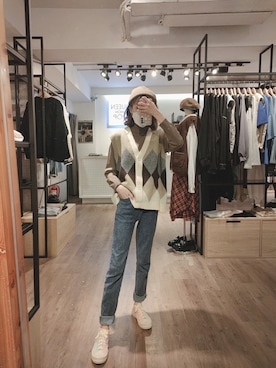 「jeans」｜QUEEN SHOPさん（レディース・156cm）の冬コーディネート