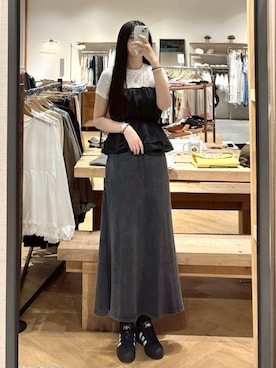 「QUEEN SHOP（クイーンショップ）の01099513 （S）（トップス、ホワイト系）」を使った、QUEEN SHOPさん（レディース・158cm）の秋コーディネート