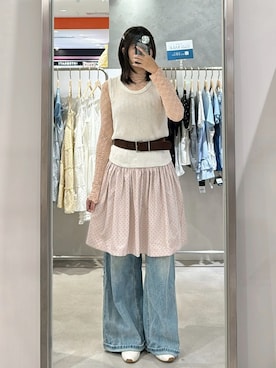 「QUEEN SHOP（クイーンショップ）の01099585（トップス、ピンク系）」を使った、QUEEN SHOPさん（レディース・158cm）の夏コーディネート