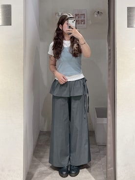 「QUEEN SHOP（クイーンショップ）の01099477 （M）（トップス、ホワイト系）」を使った、QUEEN SHOPさん（レディース・158cm）の秋コーディネート