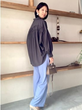 「シャーリング」｜CAWAIIスタッフさん（レディース・164cm）の夏コーディネート