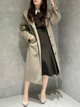「＃ワンピース」｜「アイテム（その他アウター）」を使った、ASTORIA ODIER（アストリア オディール）さん（レディース・167cm）の冬コーディネート