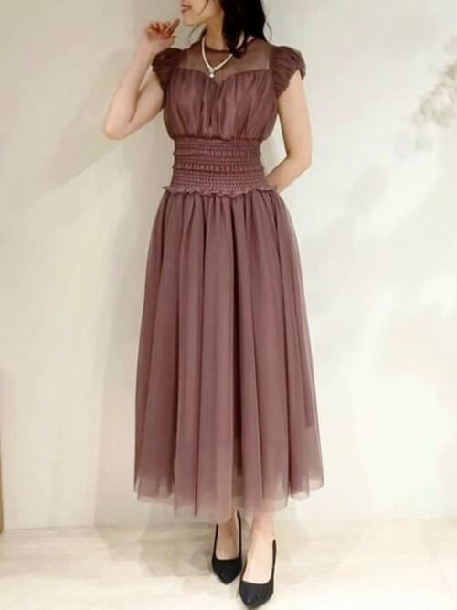 セール】ウエストシャーリング チュールドレス（ドレス