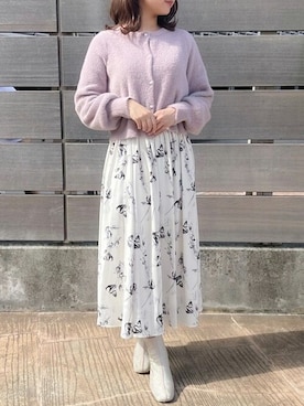 「ふわふわカーディガン」｜ASTORIA ODIER（アストリア オディール）さん（レディース・155cm）の秋コーディネート