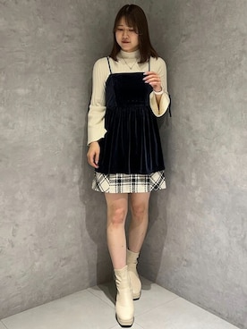 「ベロアキャミ」｜ASTORIA ODIER（アストリア オディール）さん（レディース・156cm）の秋コーディネート