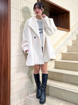 「オープンカラー」｜「アイテム（ジャケット/アウター）」を使った、ASTORIA ODIER（アストリア オディール）さん（レディース・153cm）の秋コーディネート