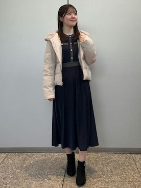 「ショートダウン」｜「アイテム（ジャケット/アウター）」を使った、ASTORIA ODIER（アストリア オディール）さん（レディース・168cm）の冬コーディネート