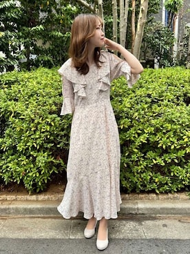 「フェミニンコーデ」｜「アイテム（ワンピース/ドレス）」を使った、ASTORIA ODIER（アストリア オディール）さん（レディース・162cm）の春コーディネート