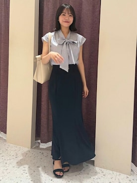 「TRUDEA（トルディア）のアイテム（トップス）」を使った、ASTORIA ODIER（アストリア オディール）さん（レディース・156cm）の夏コーディネート