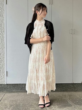 「アイテム（カーディガン/ボレロ、ブラック系）」を使った、ASTORIA ODIER（アストリア オディール）さん（レディース・160cm）の夏コーディネート