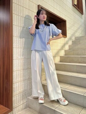 「TRUDEA（トルディア）のアイテム」を使った、ASTORIA ODIER（アストリア オディール）さん（レディース・153cm）の夏コーディネート