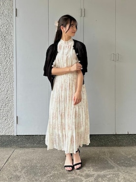 「アイテム（カーディガン/ボレロ、ブラック系）」を使った、ASTORIA ODIER（アストリア オディール）さん（レディース・160cm）の夏コーディネート