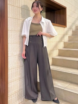 「チャコールグレー」｜「アイテム（パンツ）」を使った、ASTORIA ODIER（アストリア オディール）さん（レディース・153cm）の夏コーディネート