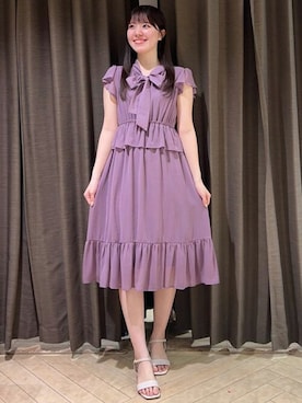 「アイテム（ワンピース/ドレス、パープル系）」を使った、ASTORIA ODIER（アストリア オディール）さん（レディース・168cm）の夏コーディネート