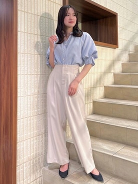 「TRUDEA（トルディア）のアイテム」を使った、ASTORIA ODIER（アストリア オディール）さん（レディース・153cm）の夏コーディネート