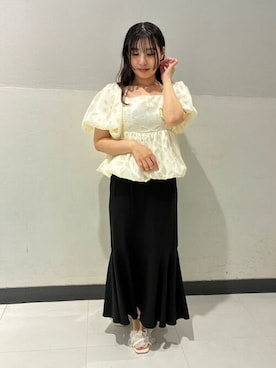 「バルーンスリーブ」｜ASTORIA ODIER（アストリア オディール）さん（レディース・162cm）の夏コーディネート