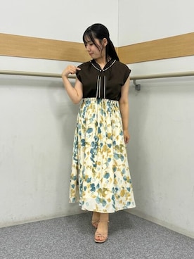 「アイテム（スカート、イエロー系）」を使った、ASTORIA ODIER（アストリア オディール）さん（レディース・149cm）の夏コーディネート