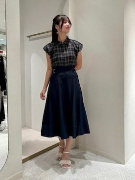 「バルーンスリーブ」｜ASTORIA ODIER（アストリア オディール）さん（レディース・160cm）の夏コーディネート