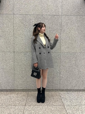 「フレンチガーリー」｜「アイテム（その他アウター）」を使った、ゆずさん（レディース・160cm）の秋コーディネート