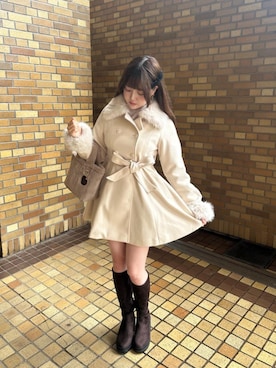 「フレンチガーリー」｜「アイテム（その他アウター）」を使った、ゆずさん（レディース・160cm）の秋コーディネート