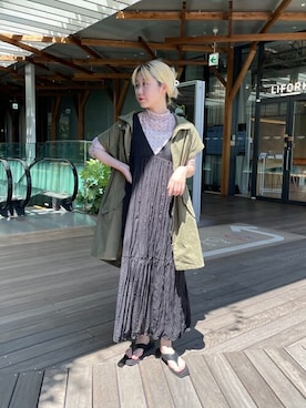 「WEGO（ウィゴー）のアイテム（モッズコート）」を使った、ゆなさん（レディース・157cm）の夏コーディネート
