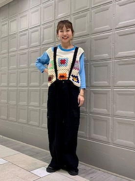「Ray BEAMS（レイビームス）のアイテム（オールインワン・サロペット）」を使った、Ray BEAMSさん（レディース・160cm）の冬コーディネート